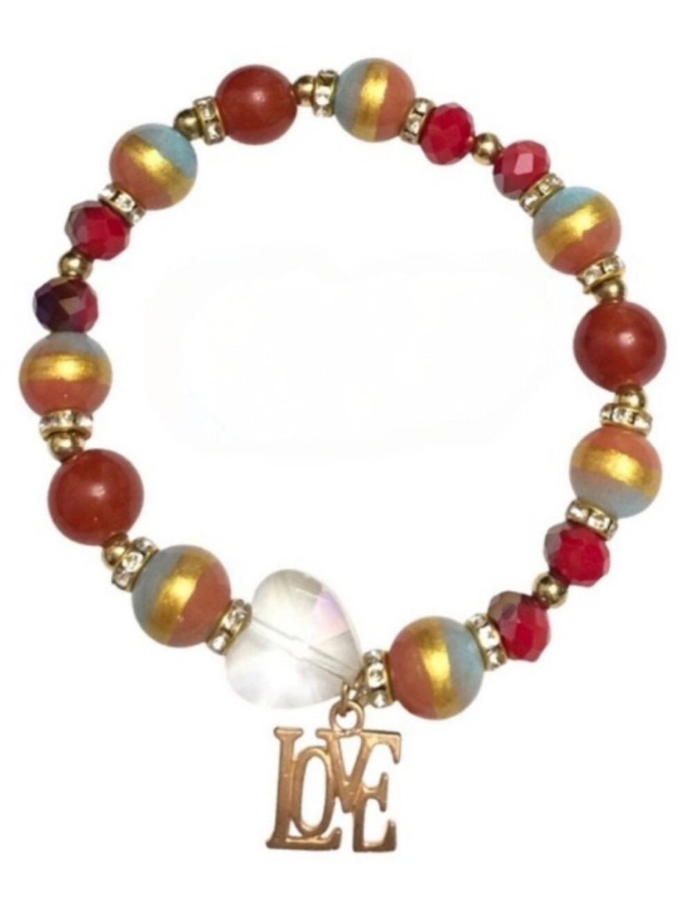 Red Heart Beaded Bracelet ❤️